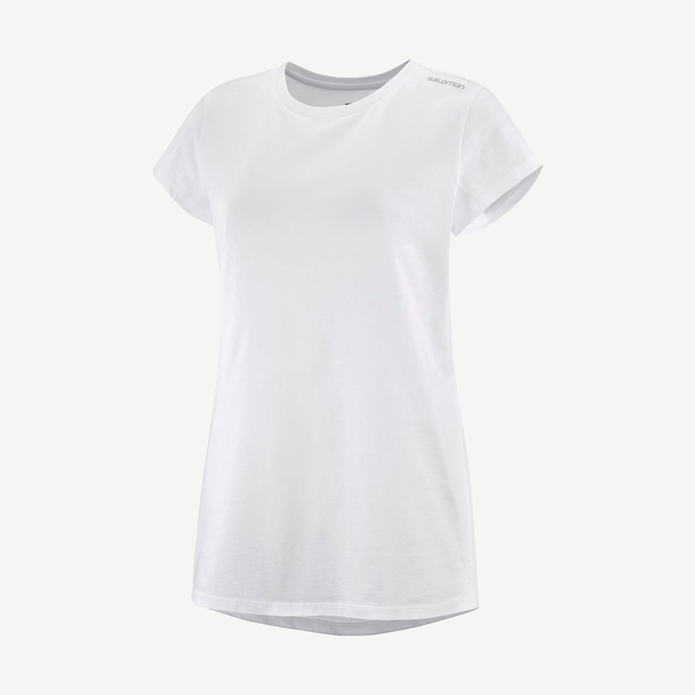 Camisetas Salomon Mujer Blancas - Salomon Argentina OUTLIFE SCOOP HEM W,397281-WVD